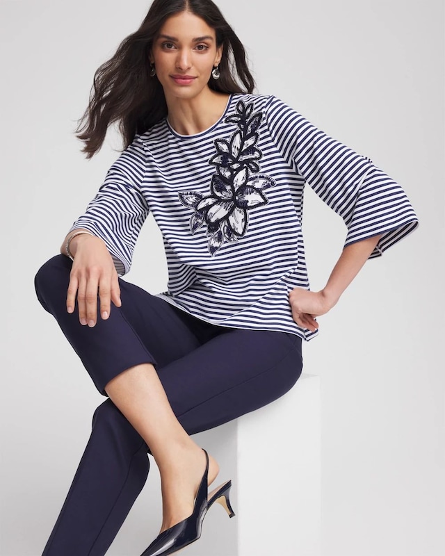 Floral Embroidered Tee - image 2